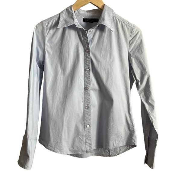 CLUB Monaco light blue cotton button down blouse womens medium - Picture 1 of 7
